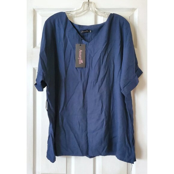 AMARYLLIS WOMENS TOP SHORT SLEEVE SHIRT NWT - Picture 1 of 5
